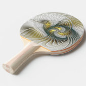 Raquette De Ping Pong Nobly Golden Turquoise Imaginaire Fractal Art (Devant Angle)