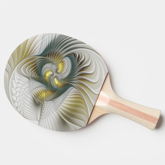 Raquette De Ping Pong Nobly Golden Turquoise Imaginaire Fractal Art (Côté)