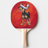 Raquette De Ping Pong Noël Chihuahua en rouge (Devant)