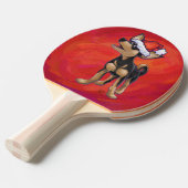 Raquette De Ping Pong Noël Chihuahua en rouge (Devant Angle)
