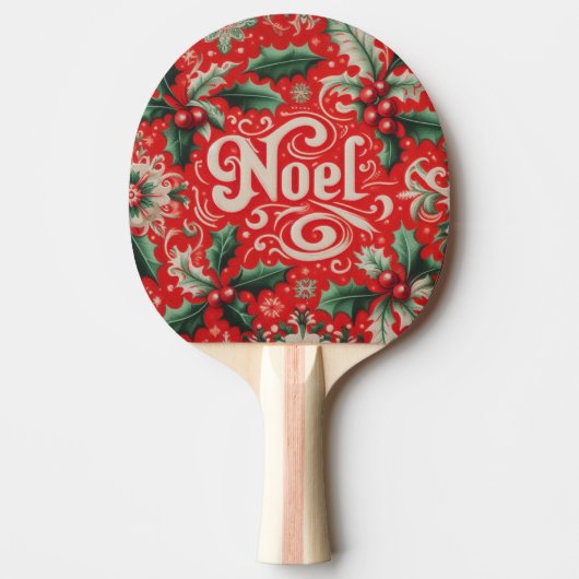 Raquette De Ping Pong Noel de Noël Rouge et Vert (Devant)