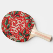Raquette De Ping Pong Noel de Noël Rouge et Vert (Côté)