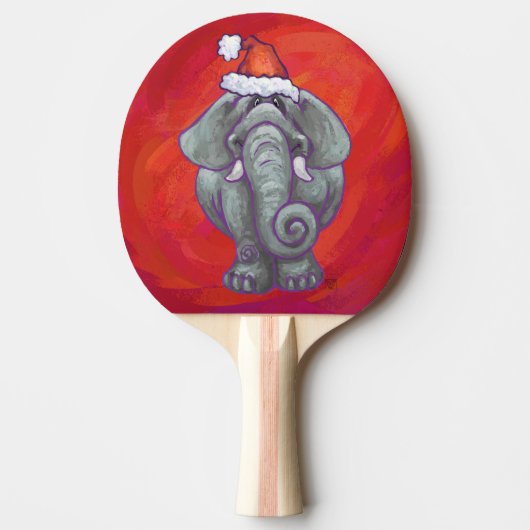 Raquette De Ping Pong Noël des éléphants en rouge (Devant)
