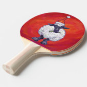 Raquette De Ping Pong Noël des moutons sur rouge (Devant Angle)