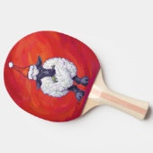 Raquette De Ping Pong Noël des moutons sur rouge (Côté)