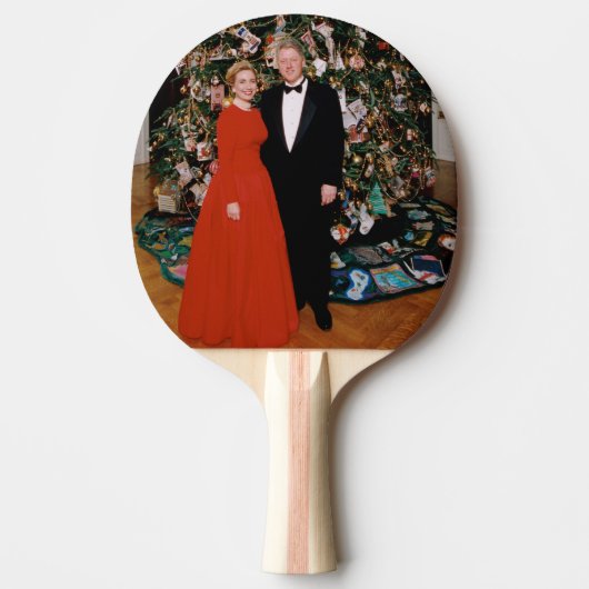 Raquette De Ping Pong Noël du président américain Bill Clinton et Hillar (Devant)