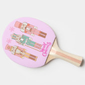 Raquette De Ping Pong Noël en Noisettes roses sur rose | (Côté)