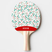 Raquette De Ping Pong Noël Holly Monogram Motif (Devant)