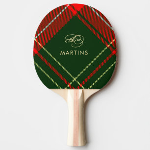 Raquette De Ping Pong Noël personnalisé classique Tartan Plaid