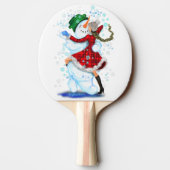 Raquette De Ping Pong Noël Snowman et danseuse Ping Paddle (Dos)
