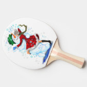 Raquette De Ping Pong Noël Snowman et danseuse Ping Paddle (Côté)