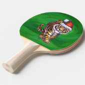 Raquette De Ping Pong Noël Tigre Sur Vert (Devant Angle)
