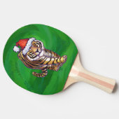 Raquette De Ping Pong Noël Tigre Sur Vert (Côté)