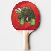 Raquette De Ping Pong Noël Tortue Sur Rouge (Dos)