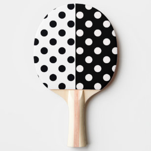 Raquette De Ping Pong Noir Blanc demi-couleur fractionné en Pois Inverse