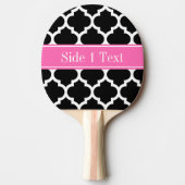 Raquette De Ping Pong Noir Blanc Marocain #5 Hot Rose #2 Nom Monogramme (Devant)