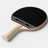 Raquette de ping pong noir et blanc avec nom (Devant Angle)