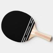 Raquette de ping pong noir et blanc avec nom (Côté)