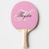 Raquette De Ping Pong Noir et blanc Fatigue Monogramme rose (Devant)