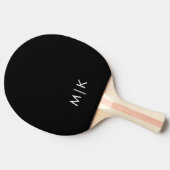Raquette De Ping Pong Noir et blanc | Monogramme moderne (Côté)