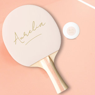 Raquette De Ping Pong Noir rose moderne Noir Signature Monogramme
