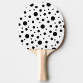 Raquette De Ping Pong Noir sur le Motif Polka blanc (Devant)