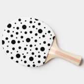 Raquette De Ping Pong Noir sur le Motif Polka blanc (Côté)