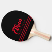 Raquette De Ping Pong Noir Table-Tennis Rouge Nom Script PingPong Paddle (Côté)