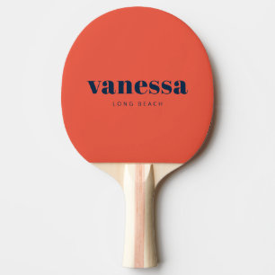 Raquette De Ping Pong Nom Classique Moderne Minimaliste Bleu Profond Inv