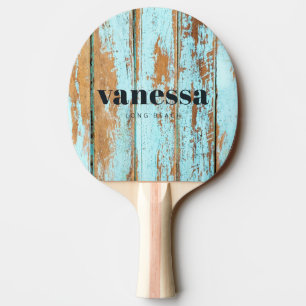 Raquette De Ping Pong Nom Classique Moderne Minimaliste Bois Lavé Bleu