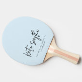 Raquette De Ping Pong Nom de calligraphie de script Minimaliste Bleu cla (Côté)