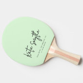 Raquette De Ping Pong Nom de calligraphie de script Sage vert minimalist (Côté)