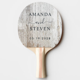 Raquette De Ping Pong Nom de couple délavé avec date de mariage