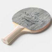 Raquette De Ping Pong Nom de famille écrit à la main en bois gris (Devant Angle)