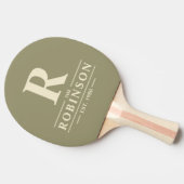 Raquette De Ping Pong Nom de famille et champ initial Polo Sage (Côté)