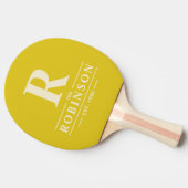 Raquette De Ping Pong Nom de famille et citron foncé initial (Côté)