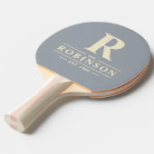 Raquette De Ping Pong Nom de famille et gris de la colombe initiale (Devant Angle)