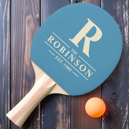 Raquette De Ping Pong Nom de famille et initiale Aqua Splash