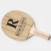 Raquette De Ping Pong Nom de famille et initiale du Bambou Blanc (Côté)