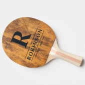 Raquette De Ping Pong Nom de famille et initiale du billot de cuisine (Côté)