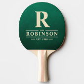 Raquette De Ping Pong Nom de famille et initiale Vert émeraude (Dos)