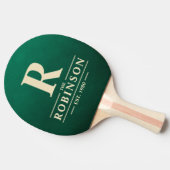 Raquette De Ping Pong Nom de famille et initiale Vert émeraude (Côté)