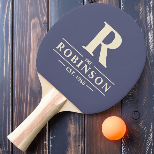 Raquette De Ping Pong Nom de famille et Lavender Breeze initial