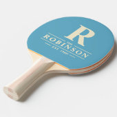 Raquette De Ping Pong Nom de famille et Polo Striing initial Aqua Sky (Devant Angle)