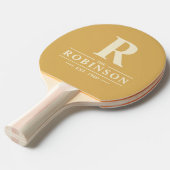 Raquette De Ping Pong Nom de famille et Sunrise initiale du sable (Devant Angle)