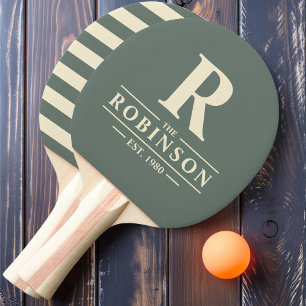 Raquette De Ping Pong Nom de famille & Initial Polo Gris Chaud