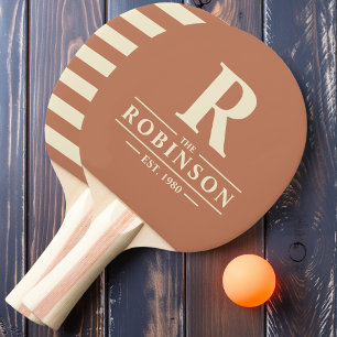 Raquette De Ping Pong Nom de famille & Initial Polo Rose Pâle