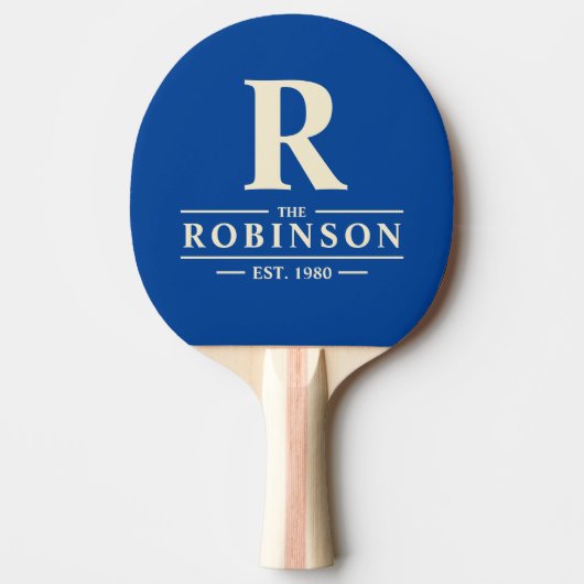 Raquette De Ping Pong Nom de famille & Initial Royal (Devant)