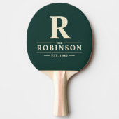 Raquette De Ping Pong Nom de famille & Initial Vert Sauge (Devant)