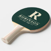 Raquette De Ping Pong Nom de famille & Initial Vert Sauge (Devant Angle)